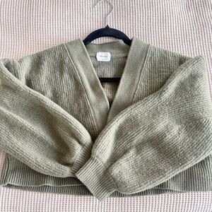 WILFRED FREE - Olive Green Cropped Cardigan